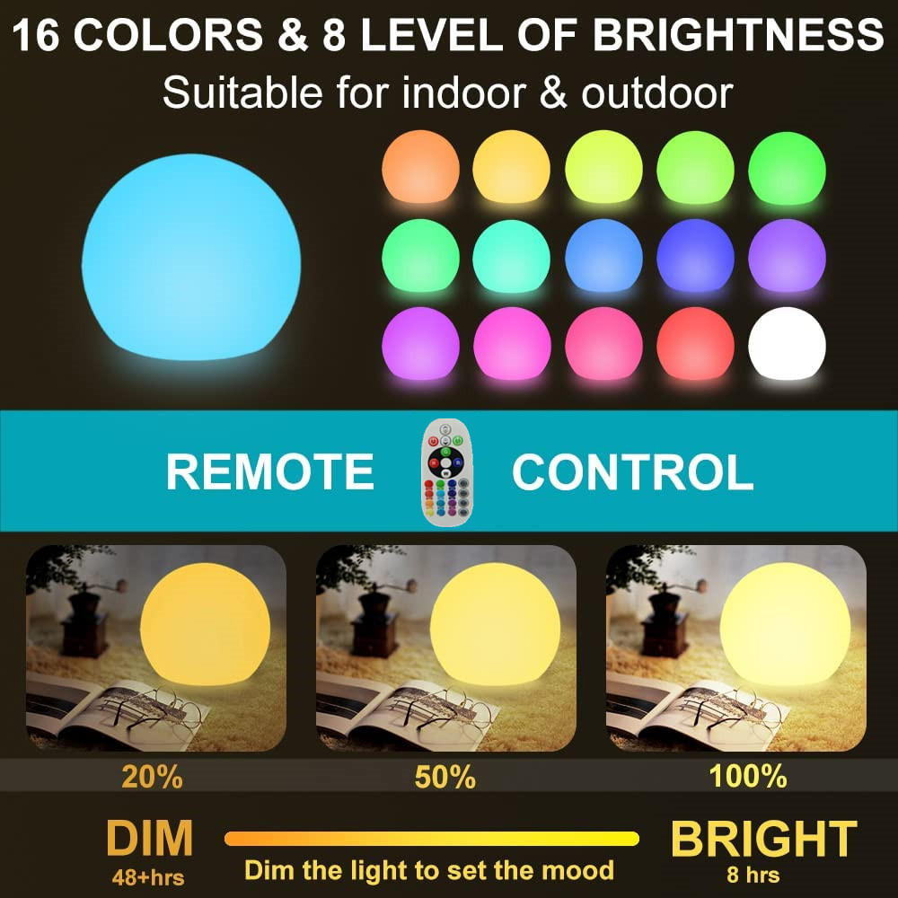 Rechargeable LED Glowing Ball  - đánh giá và giá Smart Garden Lamp