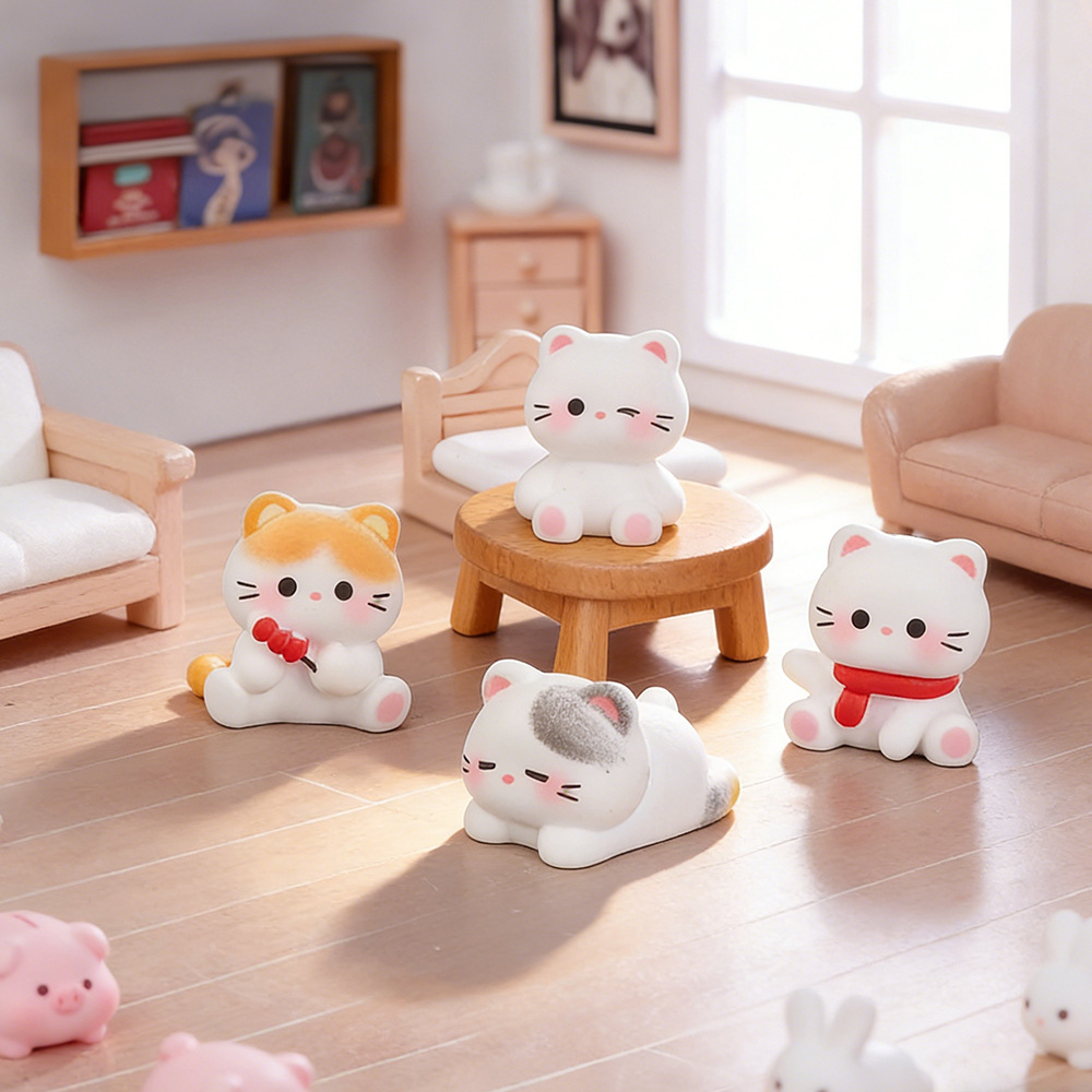6pcs Cute Cat Resin Figurines  - đánh giá và giá Smart Garden Diy