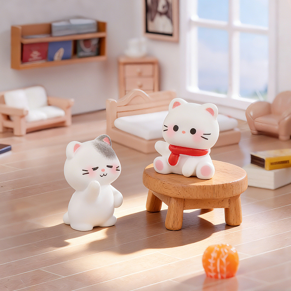 6pcs Cute Cat Resin Figurines  - đánh giá và giá Smart Garden Diy