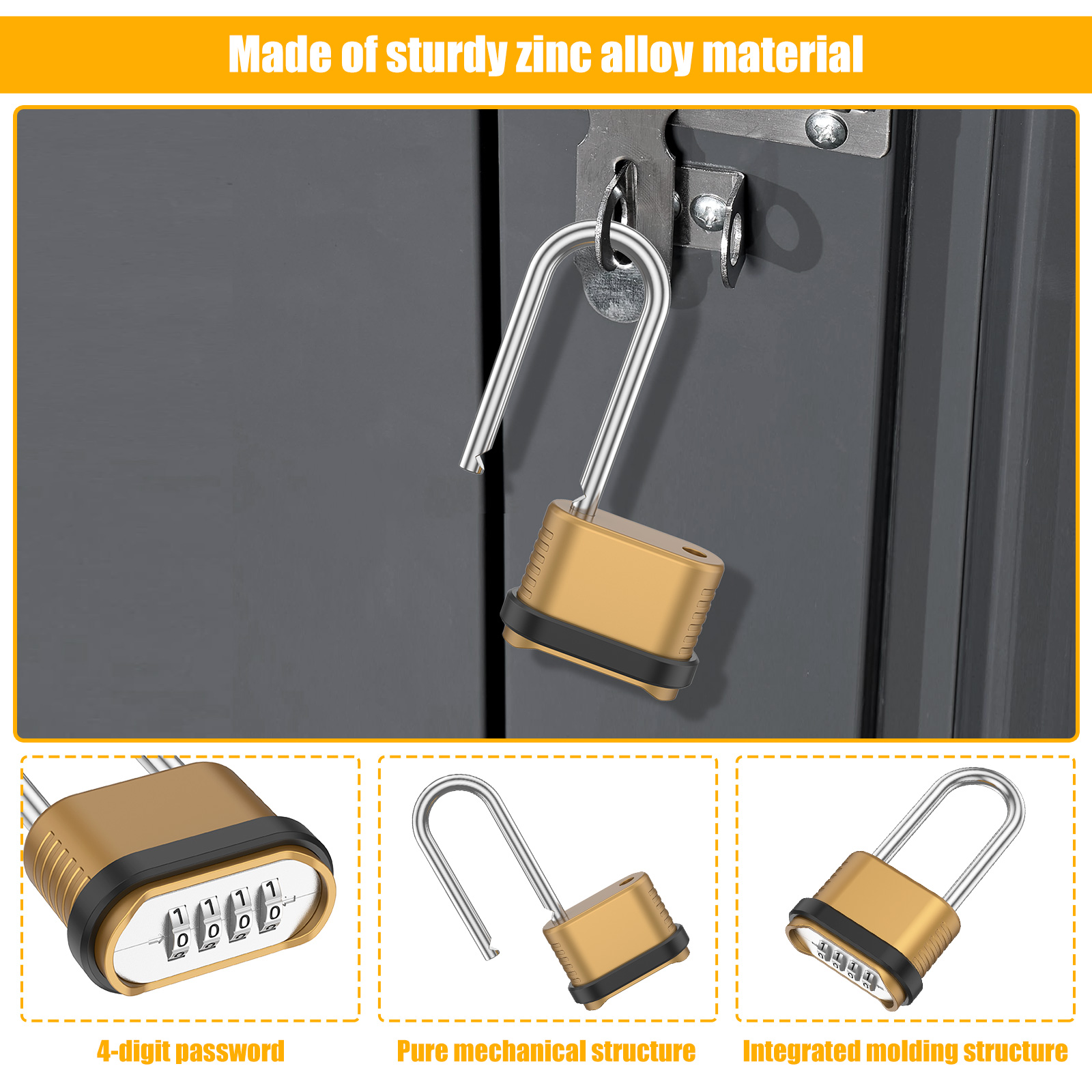 Combination Padlock 4 Digit Lo - đánh giá và giá Smart Garden Gate Lock