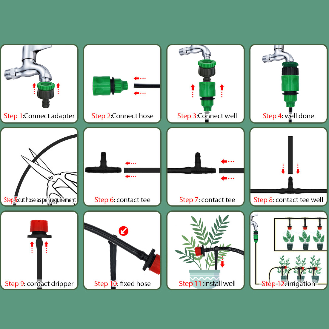 Greenhouse 15M-30M DIY Drip Ir - đánh giá và giá Smart Garden Sprinkler