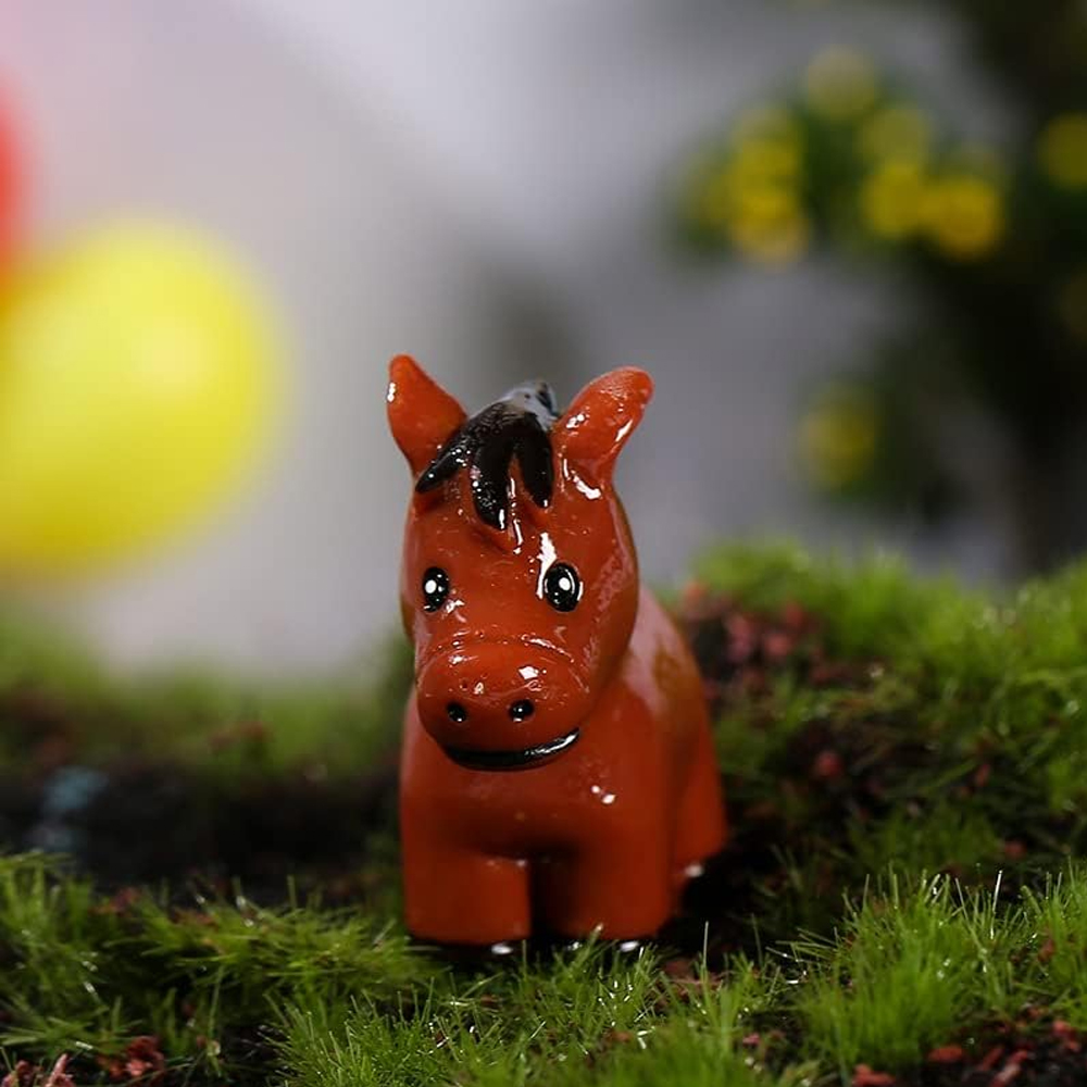 2/5pcs Mini Resin Horse Miniat - đánh giá và giá Smart Garden Diy