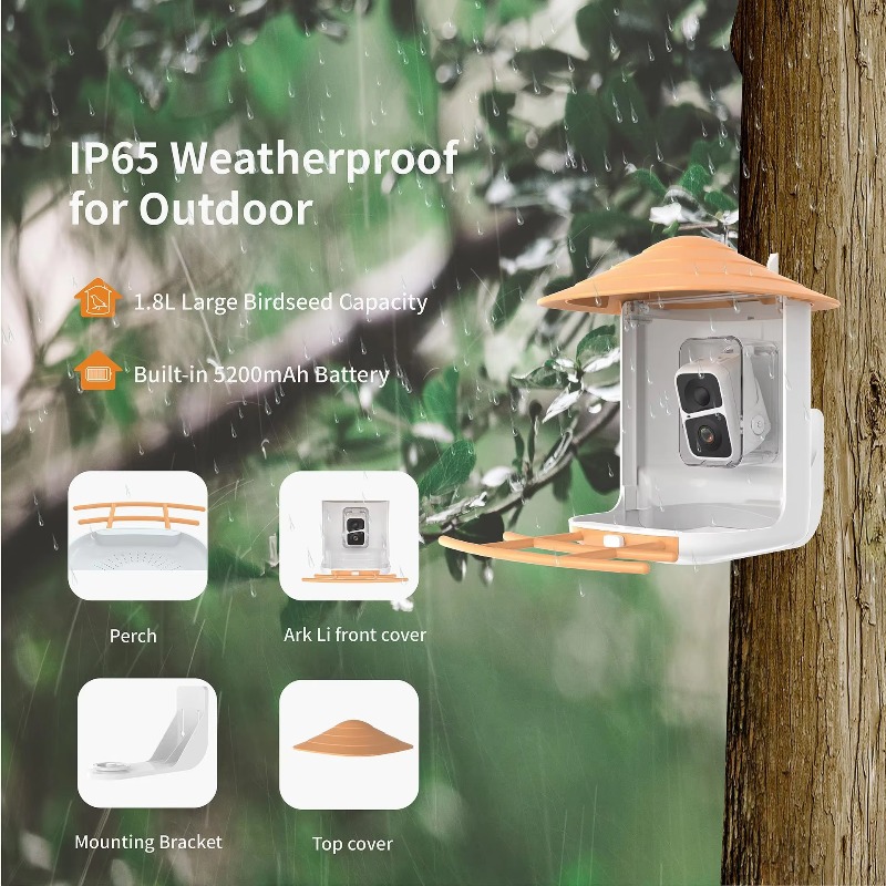 2L IP66 AI Smart Bird Feeder w - đánh giá và giá Smart Garden Ai