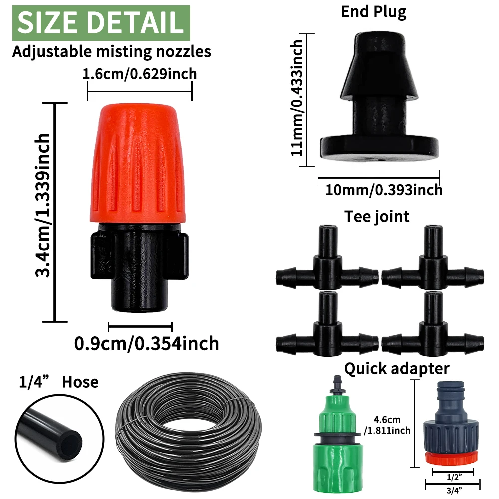 Fog Nozzles Irrigation Kit 5M- - đánh giá và giá Smart Garden Sprinkler