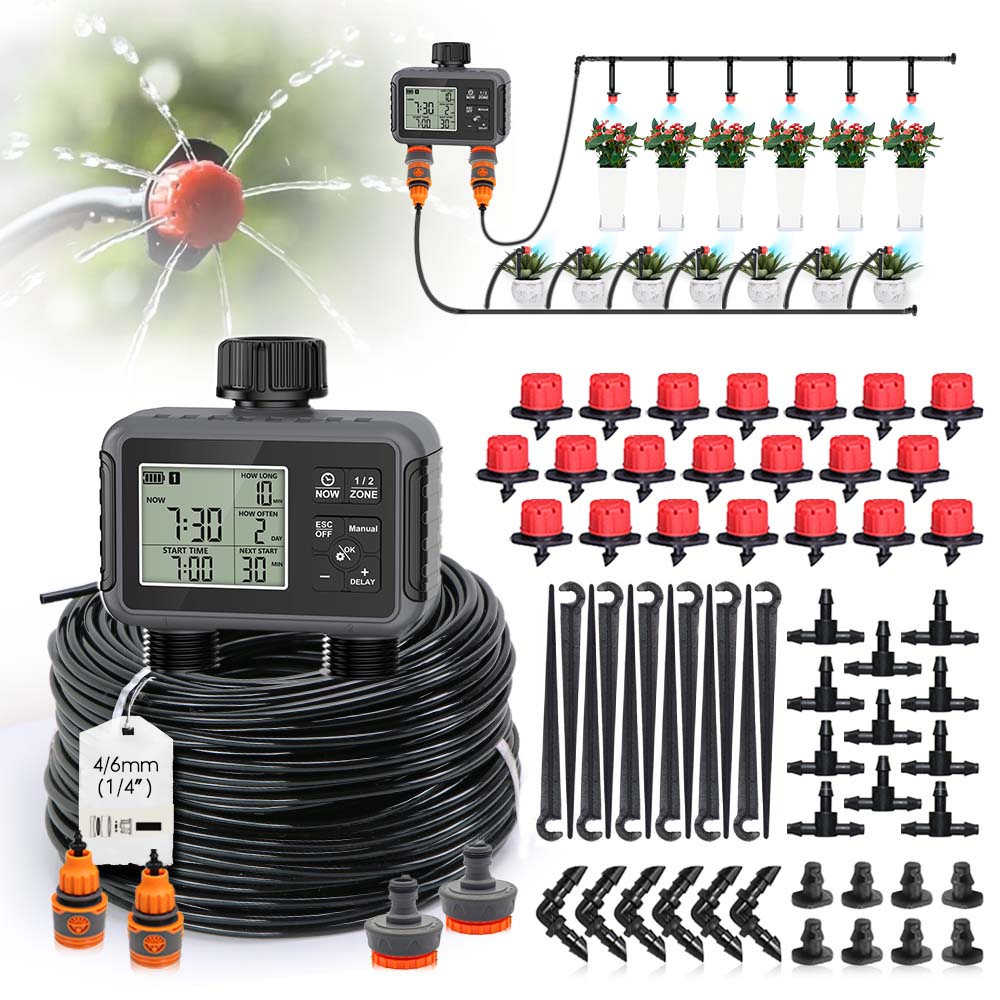 Dual Zone Independent Display  - đánh giá và giá Smart Garden Sprinkler