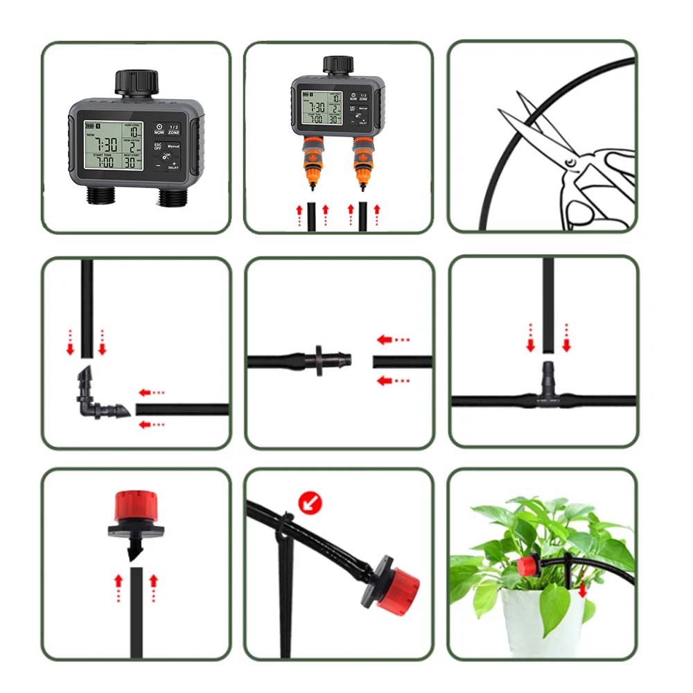 Dual Zone Independent Display  - đánh giá và giá Smart Garden Sprinkler