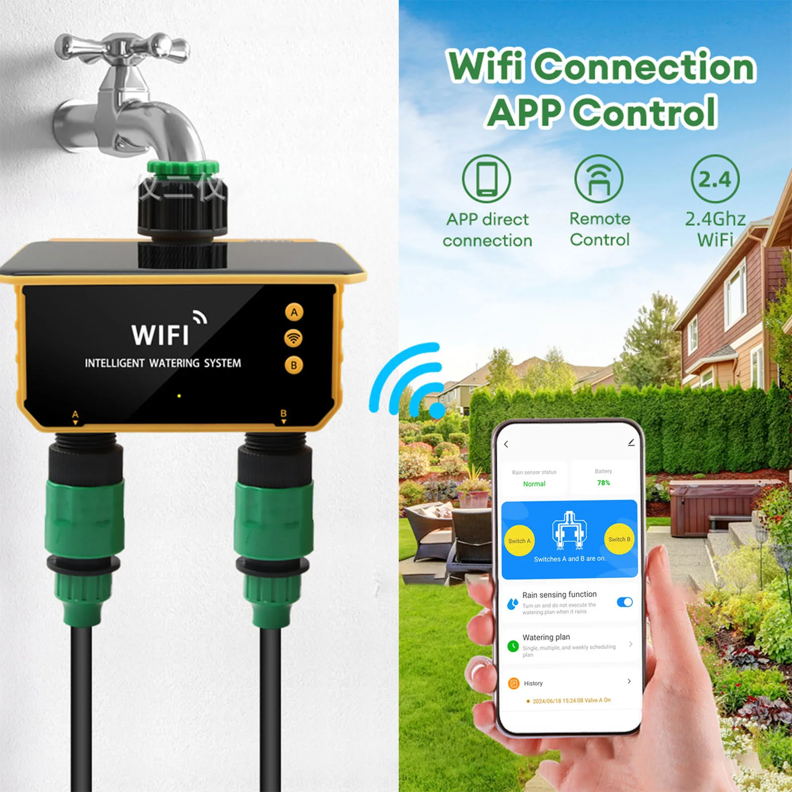 Solar WiFi Smart Irrigation Ti - đánh giá và giá Smart Garden Sprinkler