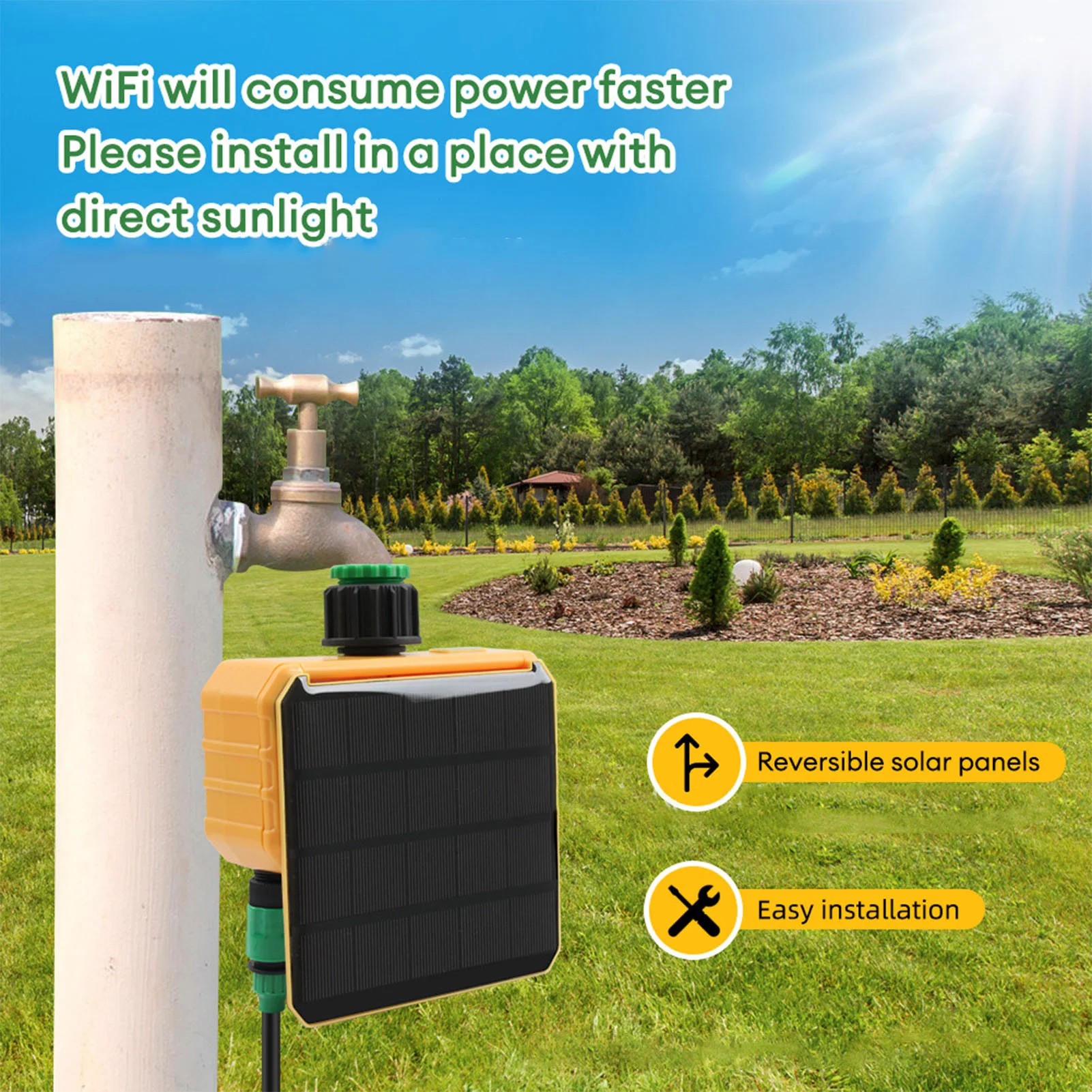 Solar WiFi Smart Irrigation Ti - đánh giá và giá Smart Garden Sprinkler