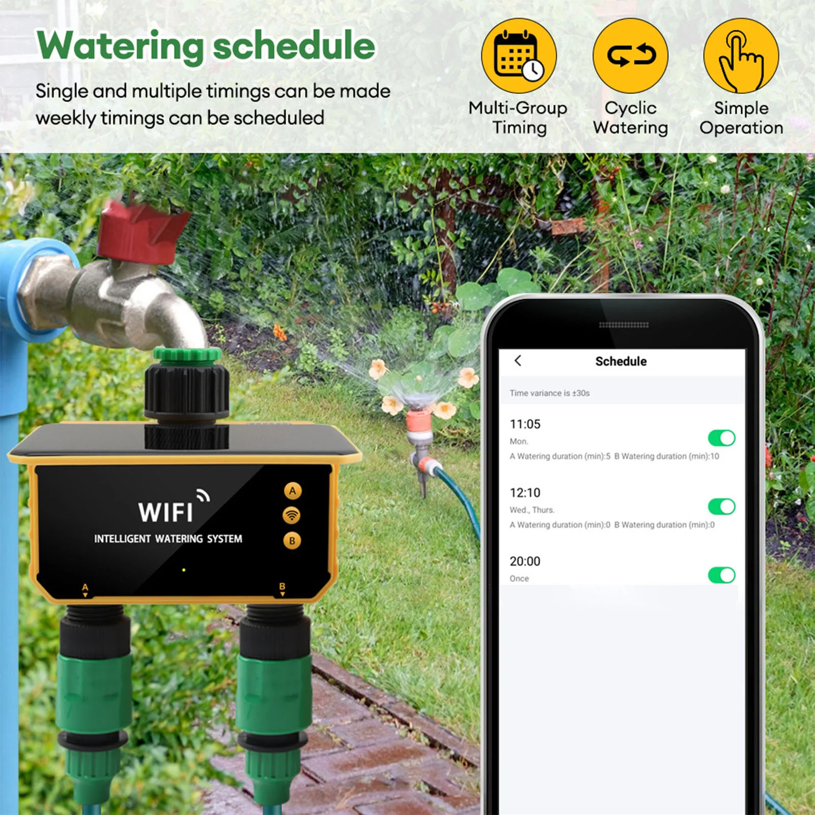 Solar WiFi Smart Irrigation Ti - đánh giá và giá Smart Garden Sprinkler