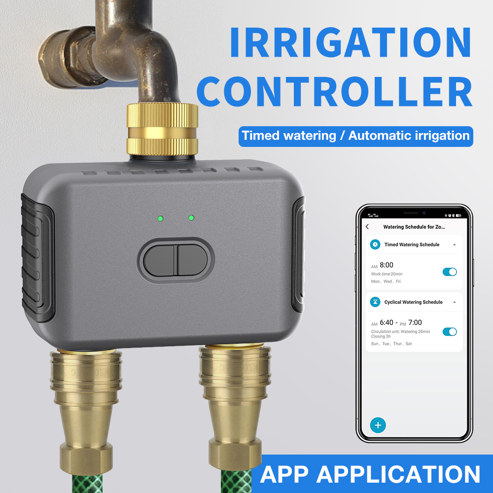 Tuya 2 Zone Watering Timer Gar - đánh giá và giá Smart Garden Sprinkler